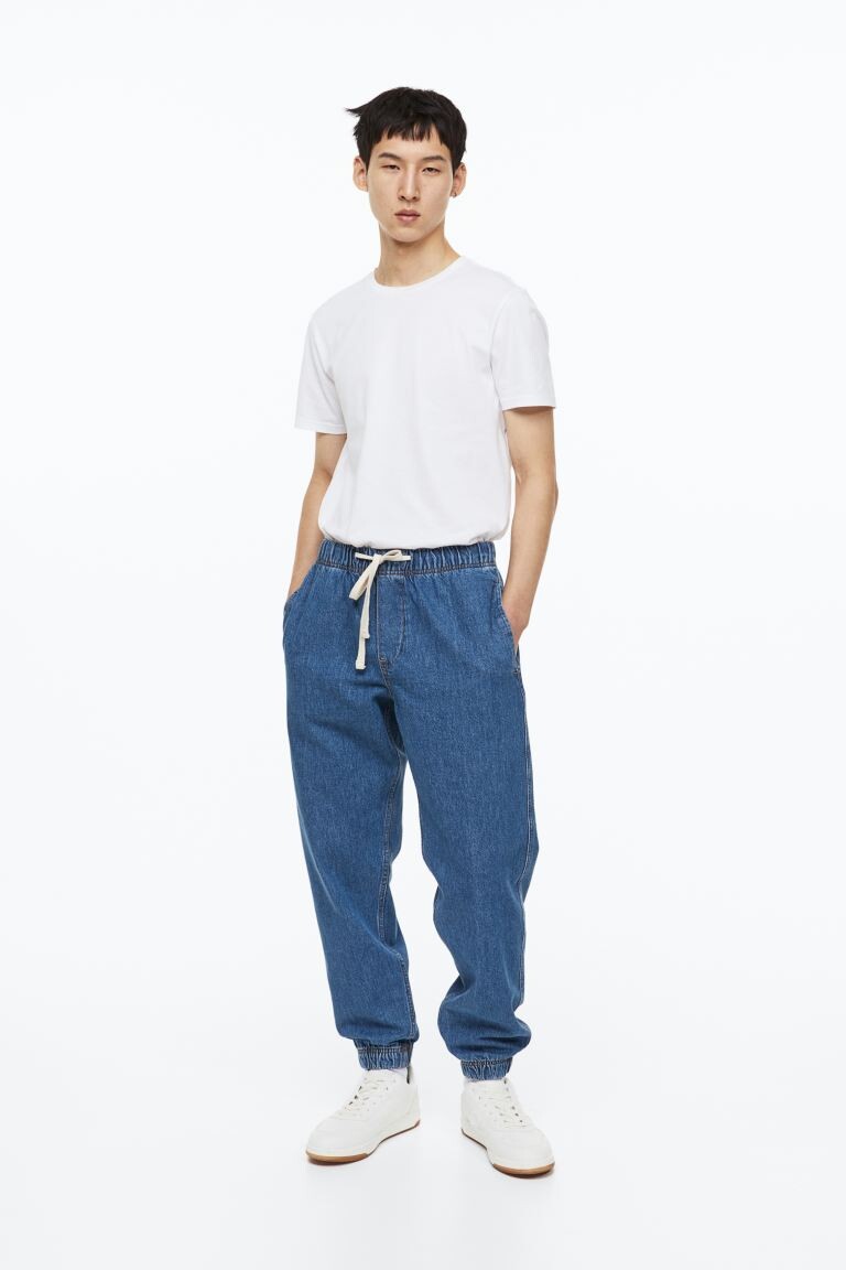 

Свободные джинсовые джоггеры H&M, джинсовый синий