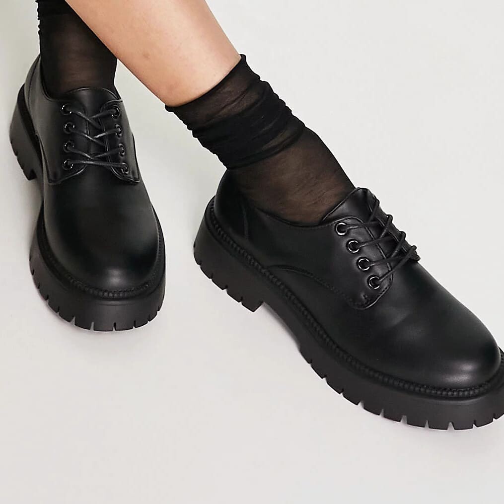 

Полуботинки Schuh Wide Fit Lilbet Chunky Lace Up, черный