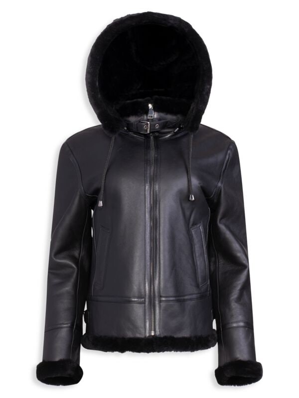 

Короткая дубленка из коллекции made for generation WOLFIE FURS Moto black, Коричневый