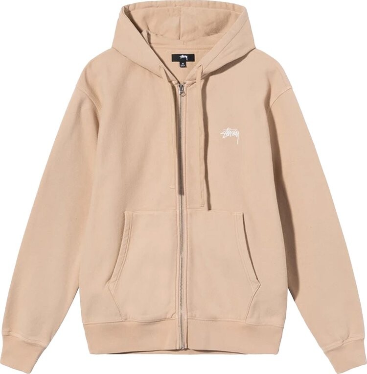 

Толстовка Stussy Stock Logo Zip Hood 'Beige', коричневый
