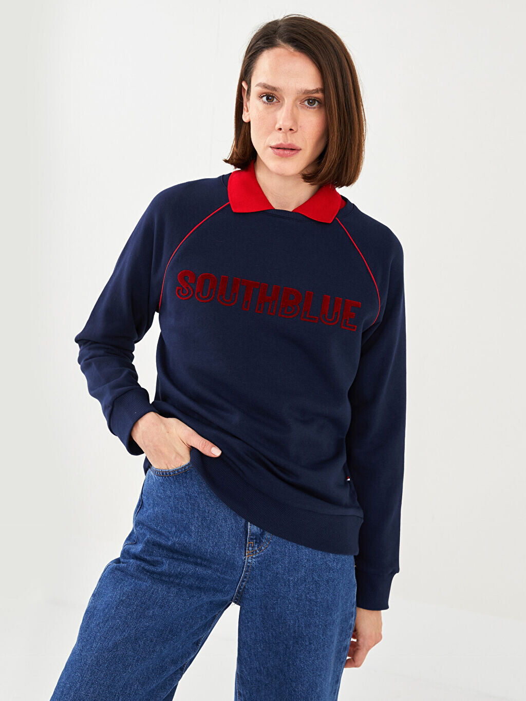 

Женская толстовка с длинным рукавом с круглым вырезом и принтом Southblue
