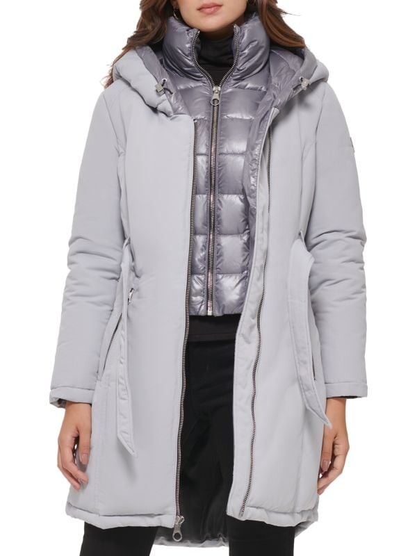 

Двухслойная Парка Guess Sterling с капюшоном, серебряный, Серый