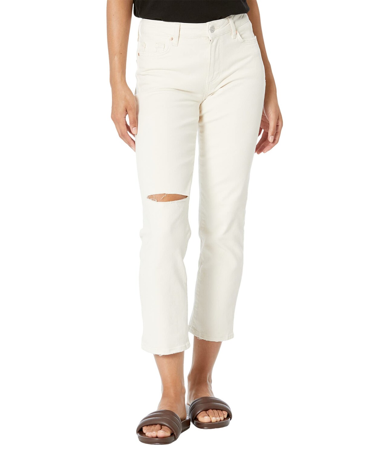 

Джинсы Paige, Cindy Crop in Light Sand Destructed