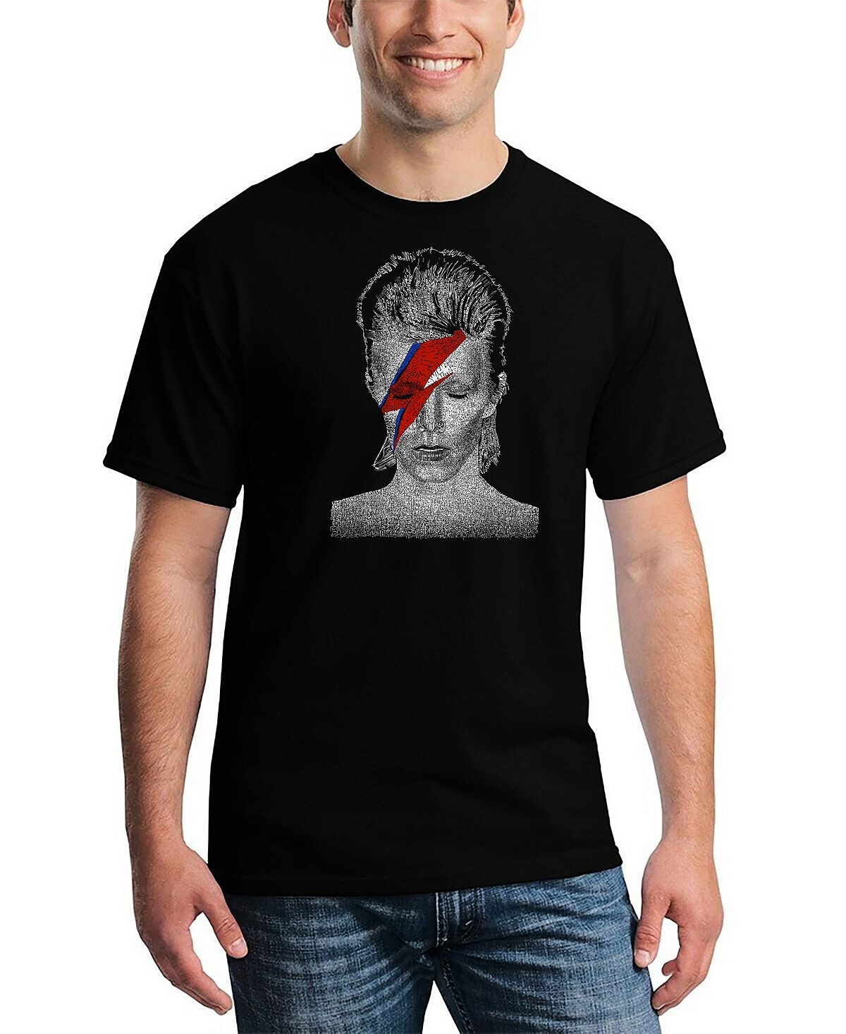 

Мужская футболка с надписью david bowie aladdin sane word art LA Pop Art, черный