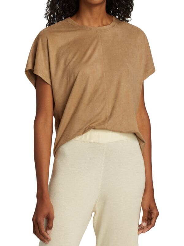 

Футболка Halston Ariya из искусственной замши, camel