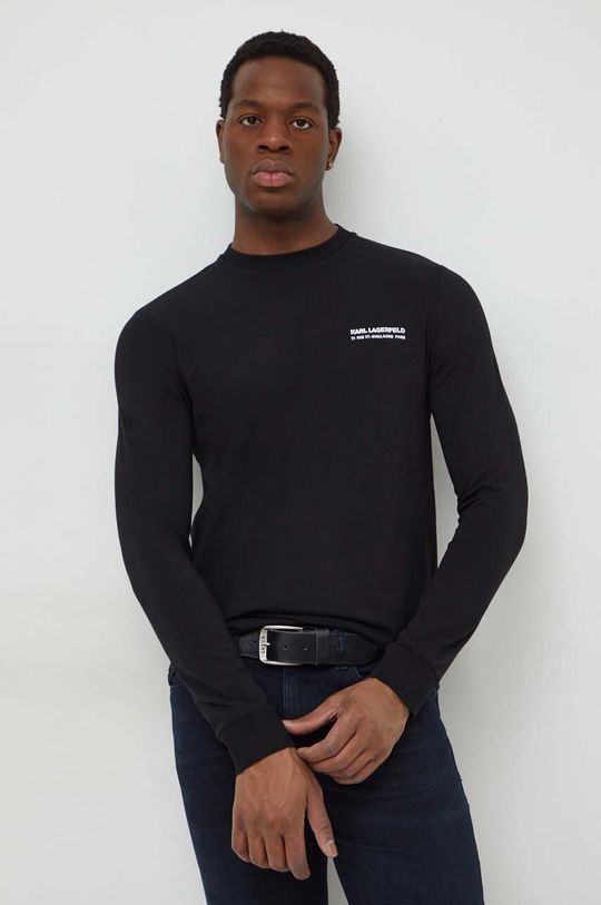 Рубашка с длинным рукавом Karl Lagerfeld, черный футболка с длинным рукавом karl lagerfeld z15171 09b