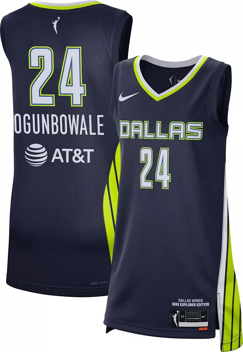 

Синий джерси Nike Adult Dallas Wings Arike Ogunbowale Replica Explorer