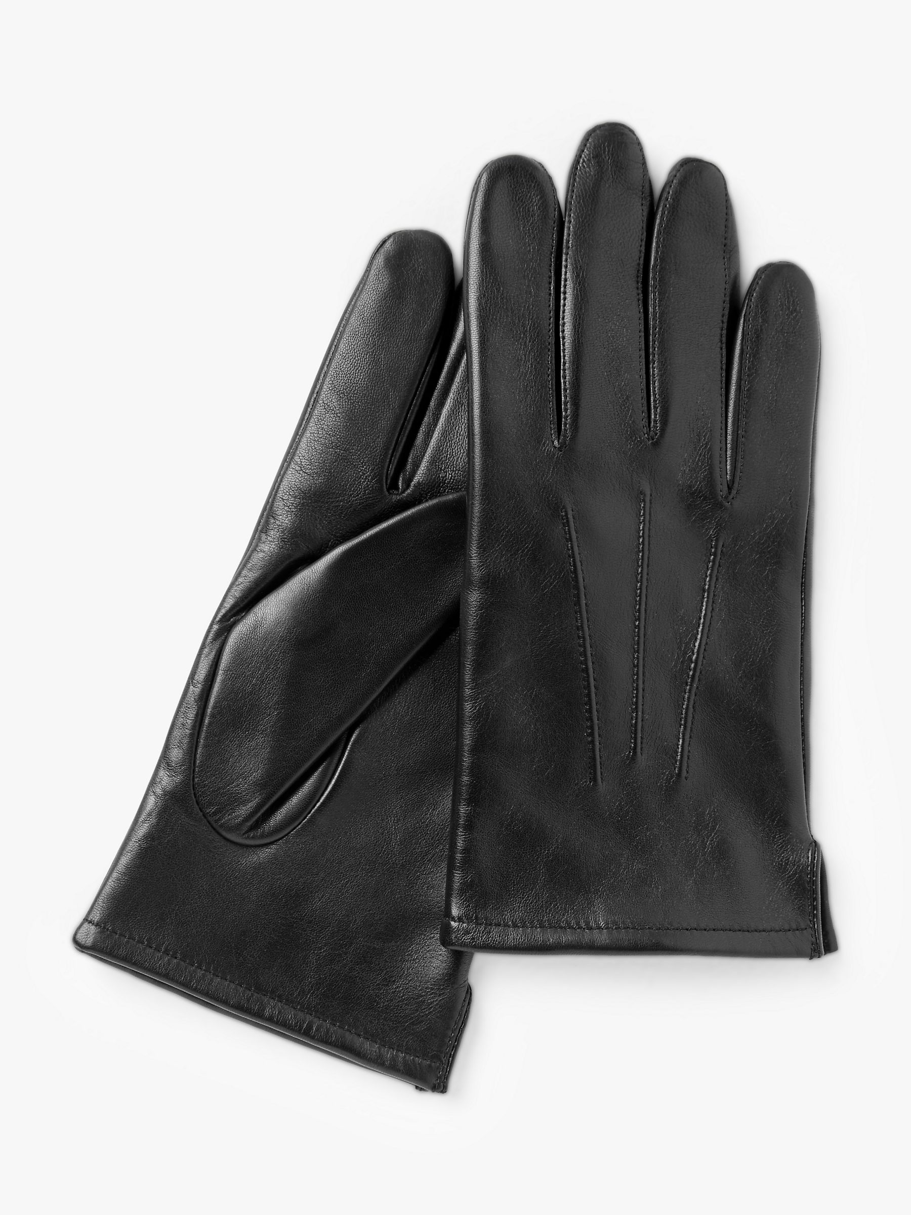 Флисовые кожаные перчатки John Lewis, черный премиальные кожаные перчатки john lewis коричневый