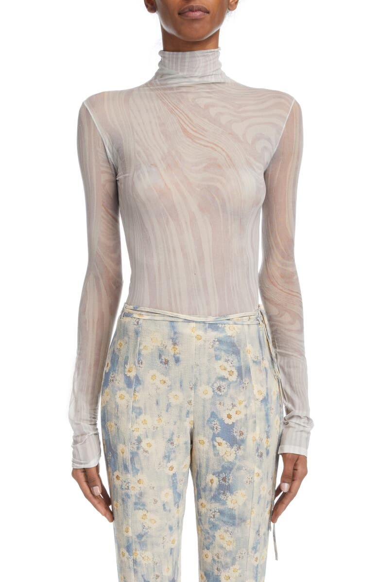

Полупрозрачная сетчатая водолазка с принтом Denise Swirl ACNE STUDIOS