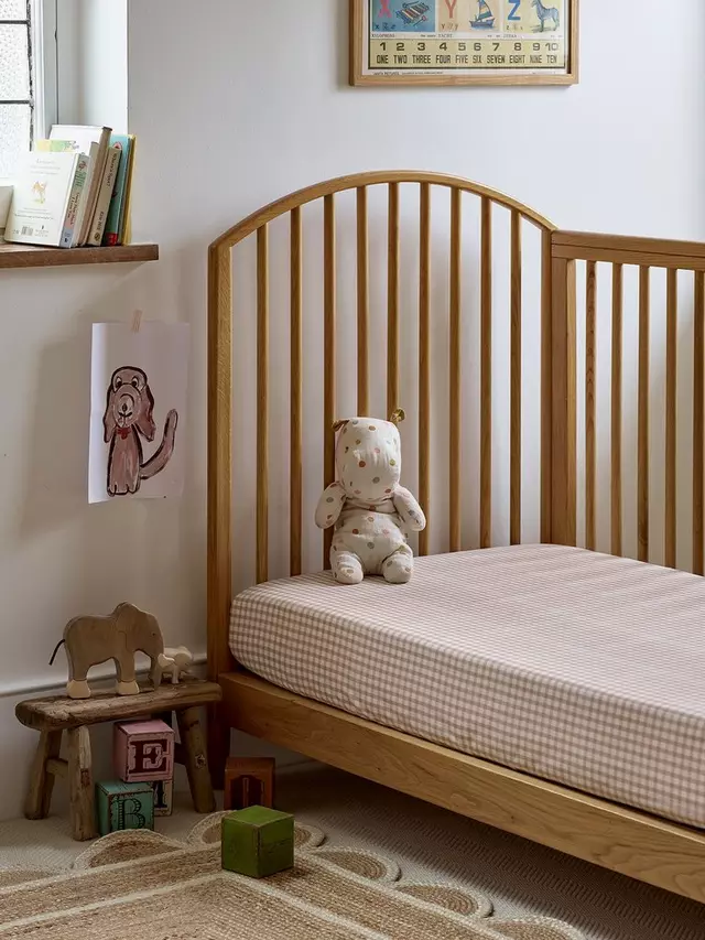 

Простыня Piglet in Bed Kids Gingham Cotton Fitted Baby, цвет cafe/au/lait
