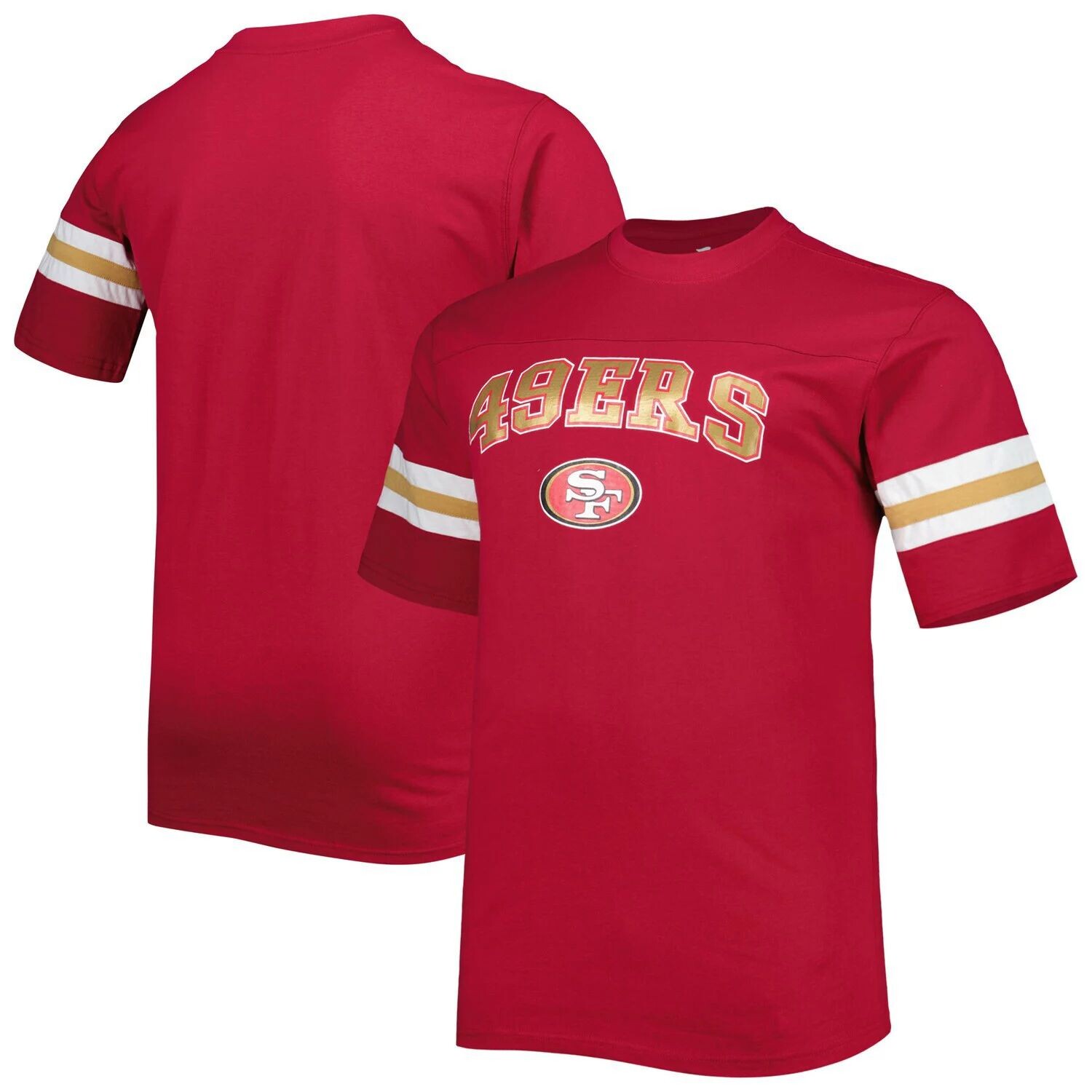 

Мужская футболка Scarlet San Francisco 49ers с полосками на рукавах