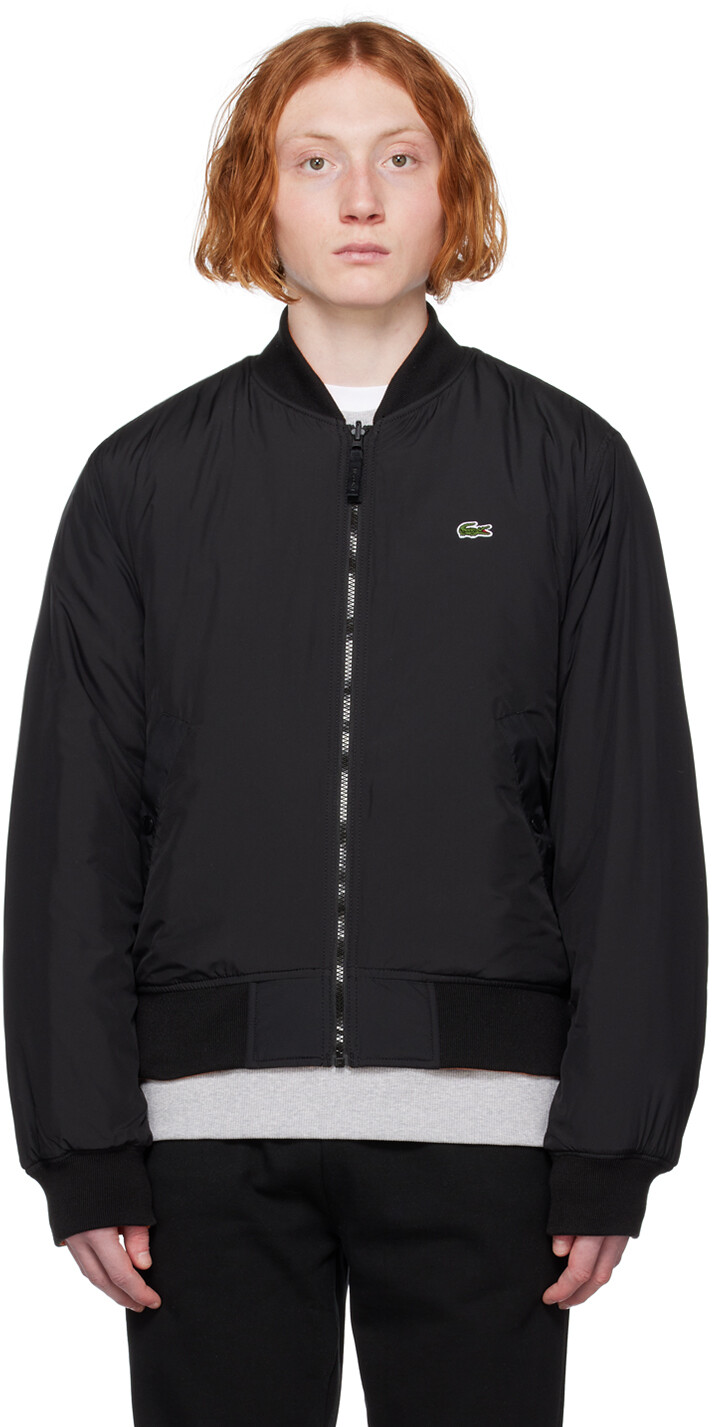 

Двусторонняя куртка-бомбер с нашивками черного цвета Lacoste, Черный