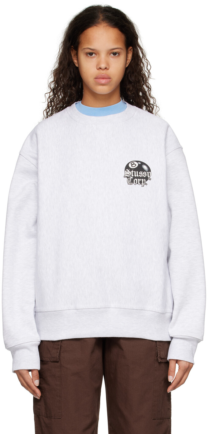 

Серая толстовка 8 Ball Corp. Stüssy