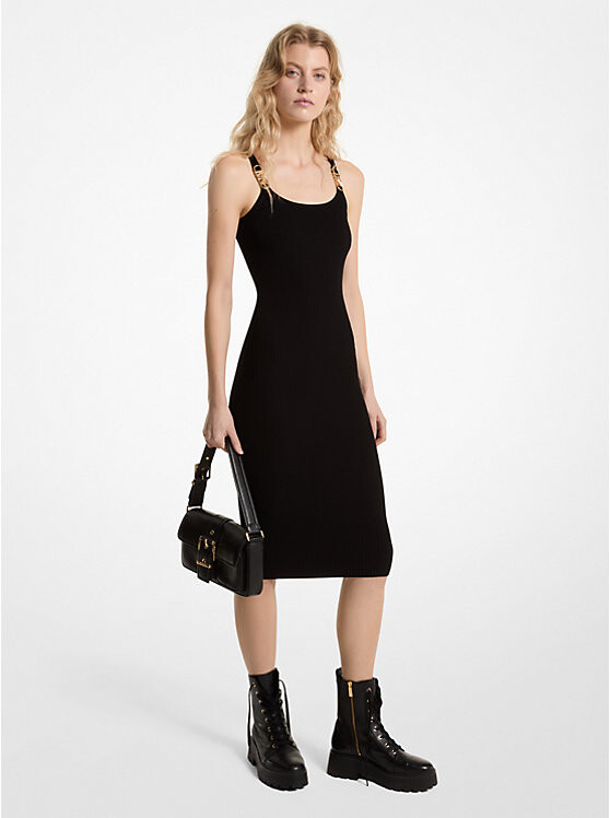 

Платье Michael Kors Ribbed Stretch Knit Midi Tank, черный