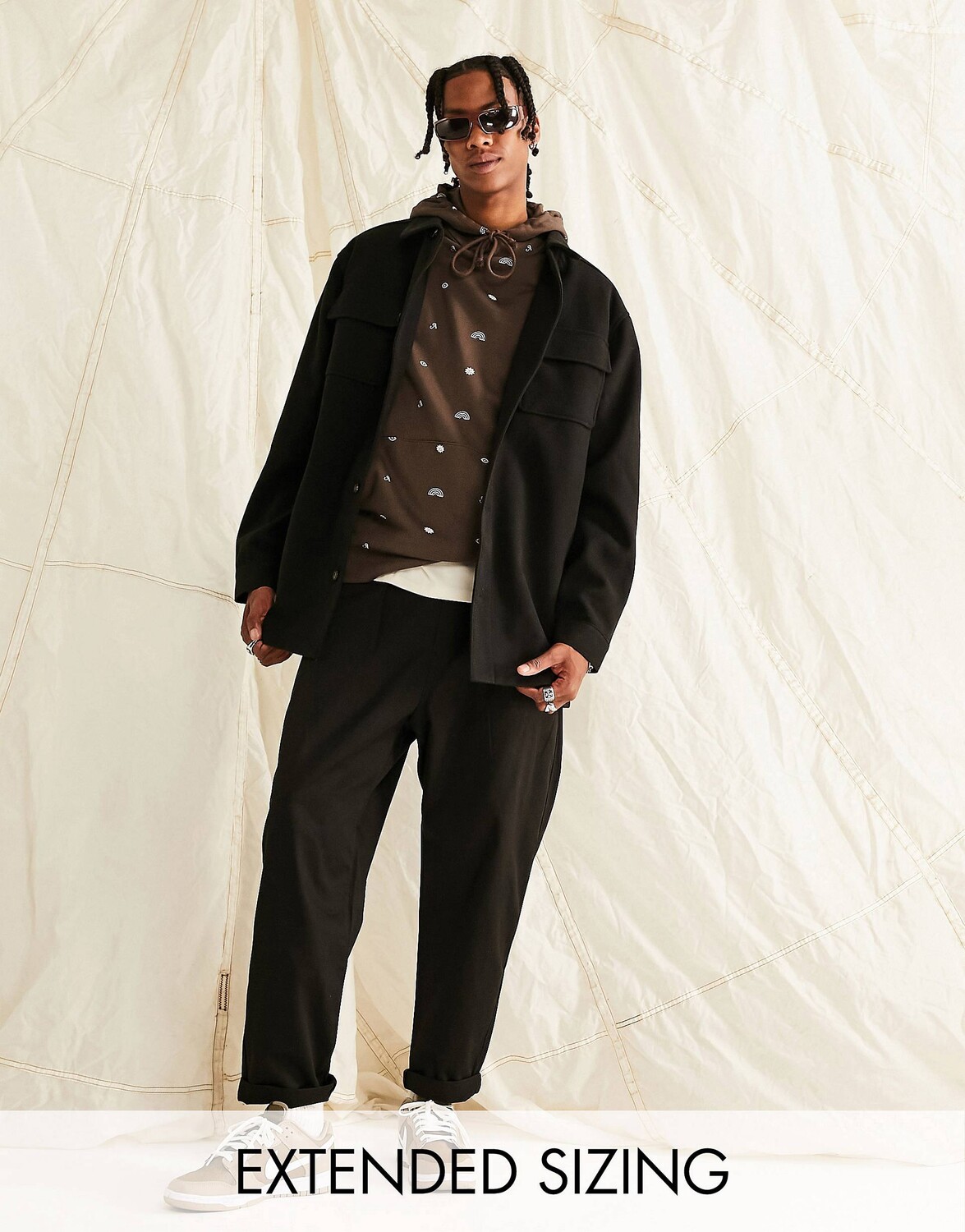

Черная куртка с эффектом шерсти ASOS DESIGN, Черный