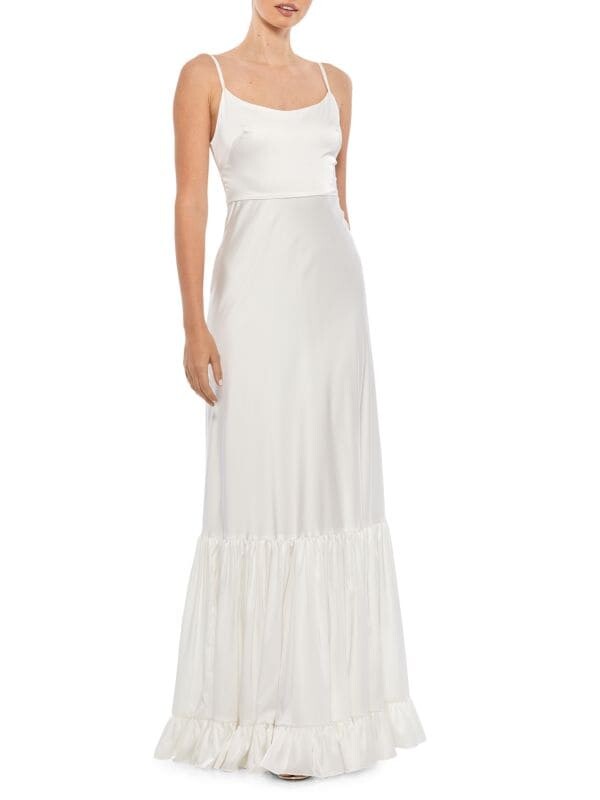 

Атласное платье-труба Mac Duggal White
