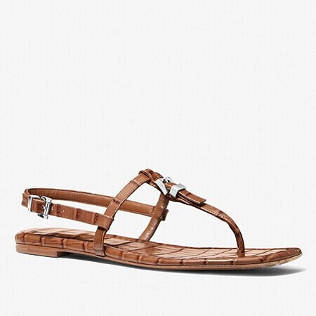 

Кожаные сандалии Michael Kors Collection Sofia Crocodile Embossed, коричневый