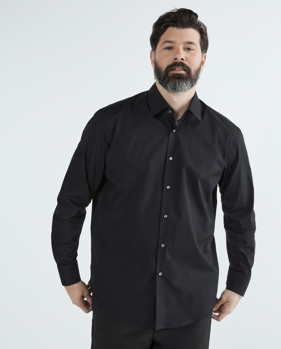Мужская классическая рубашка с длинным рукавом больших размеров Boss, черный рубашка однотонная с длинными рукавами 0 xs белый