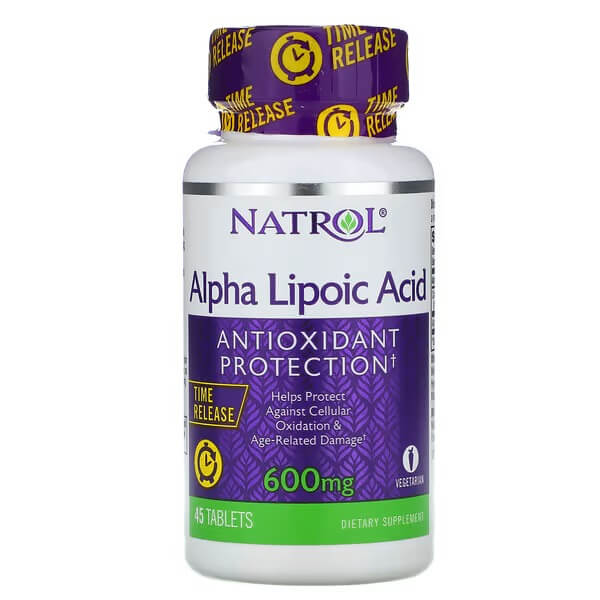 Альфа-липовая кислота Natrol 600 мг, 45 таблеток