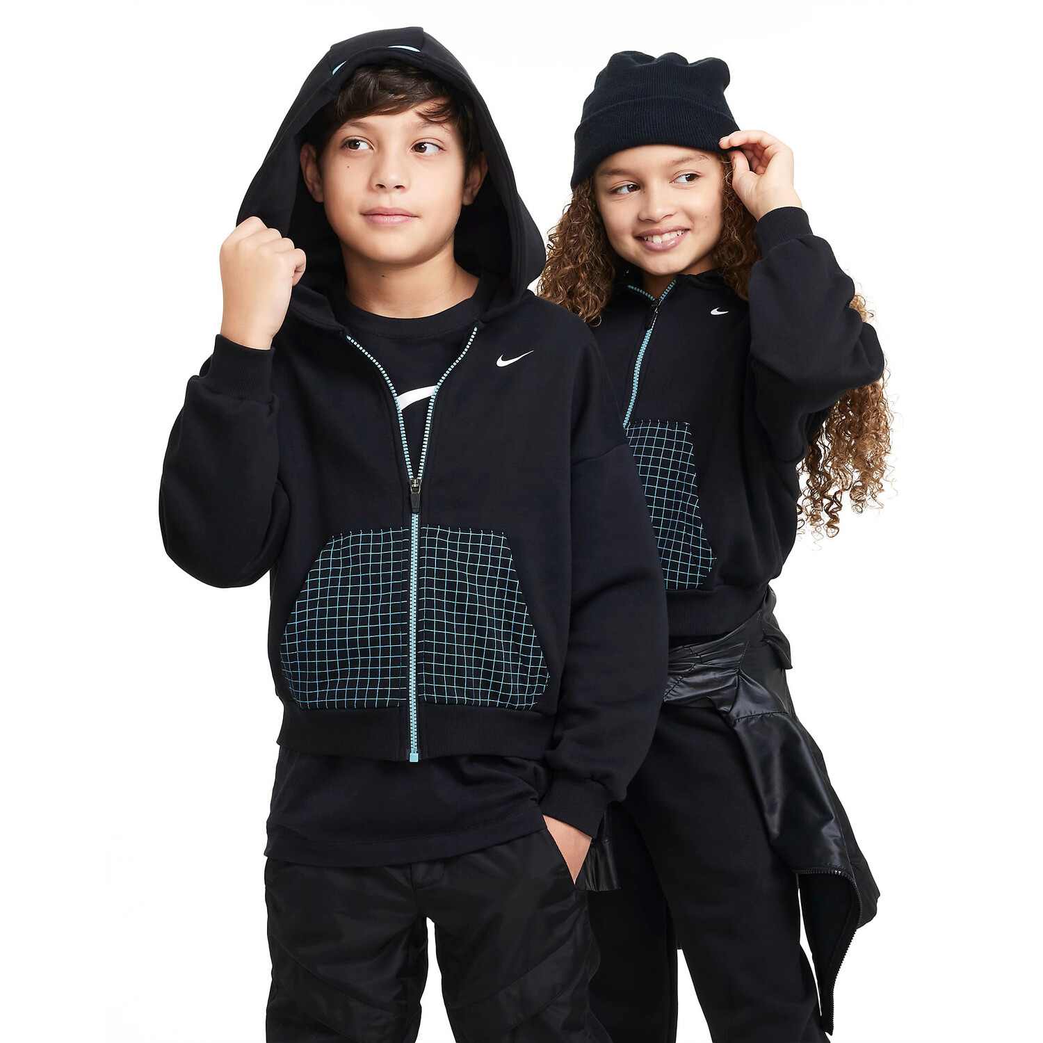 

Толстовка Nike Sportswear Big Kids' Fleece, сине-черный