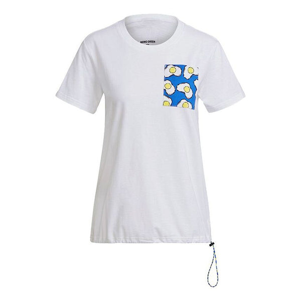 

Футболка Adidas originals Artist Tee Ss Pocket Printing Drawstring Sports Short Sleeve White T-Shirt, Белый