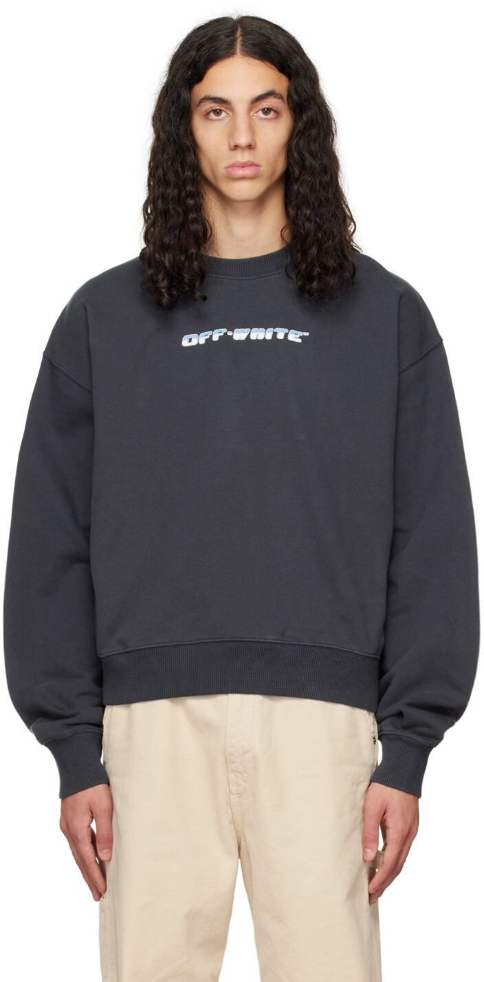 

Темно-синяя толстовка с капюшоном Between Arrow Off-White, Синий