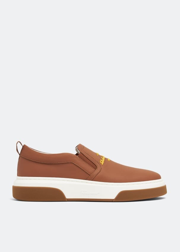 

Кроссовки FERRAGAMO Cassina sneakers, коричневый