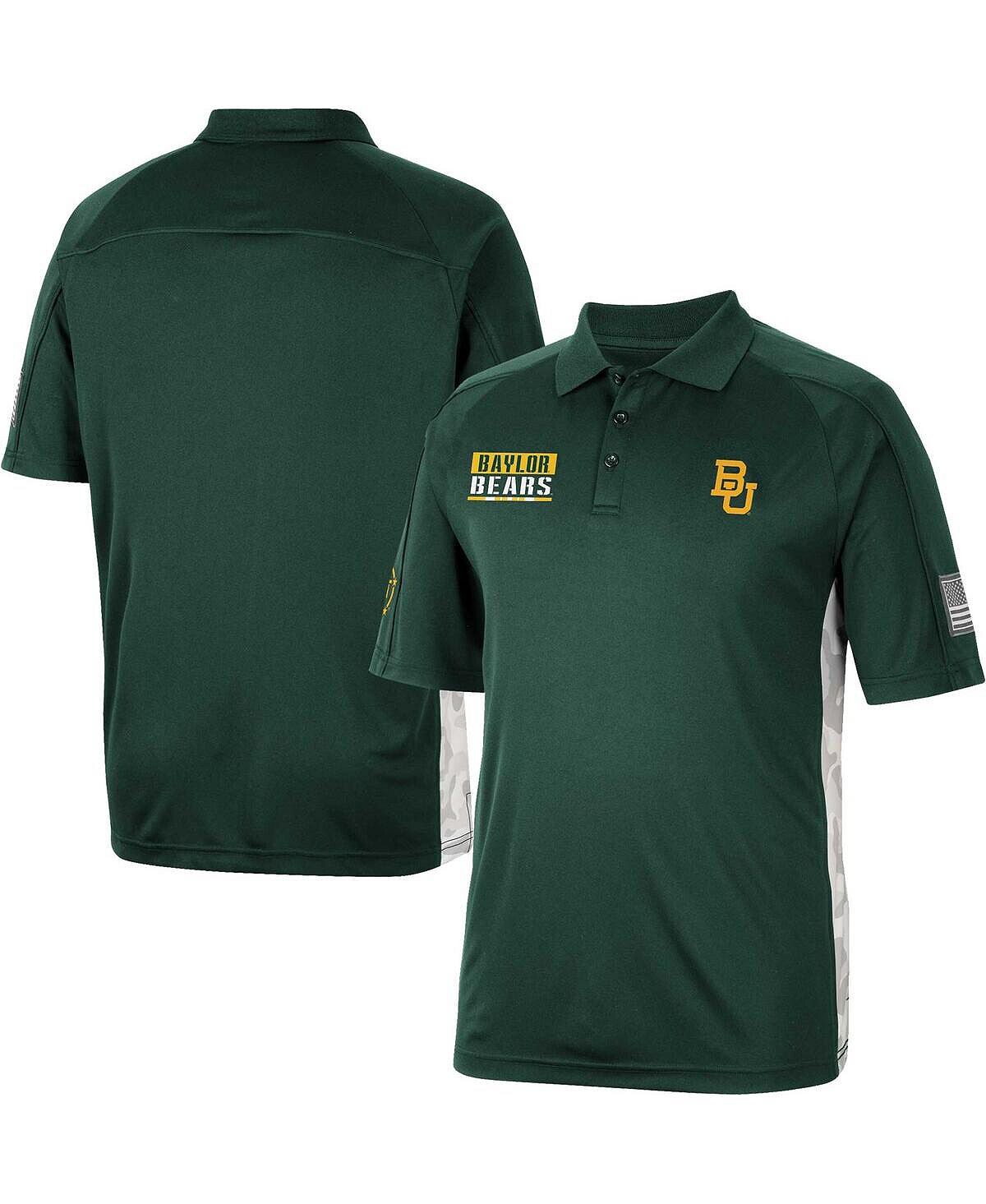 

Мужская зеленая рубашка поло baylor bears oht в стиле милитари appreciation snow camo raglan Colosseum, зеленый