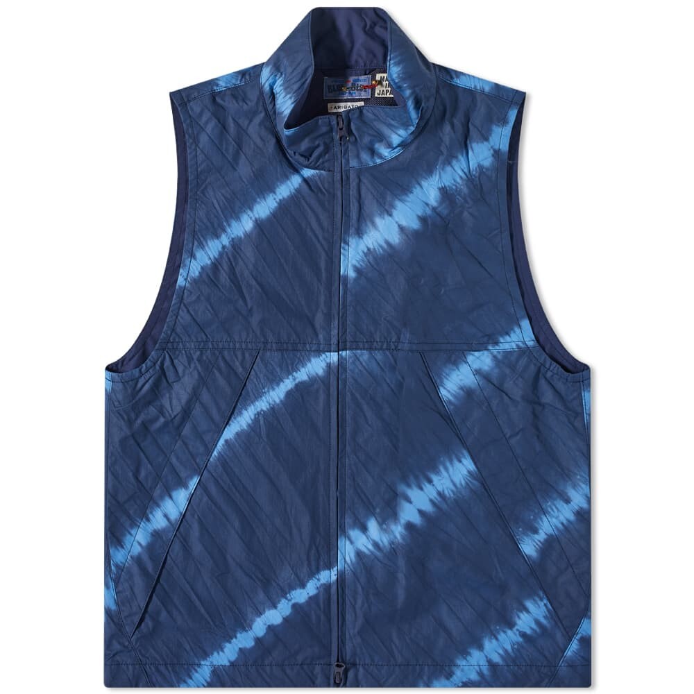 

Нейлоновый жилет Shibori Diagonal Dye Blue Blue Japan, Синий