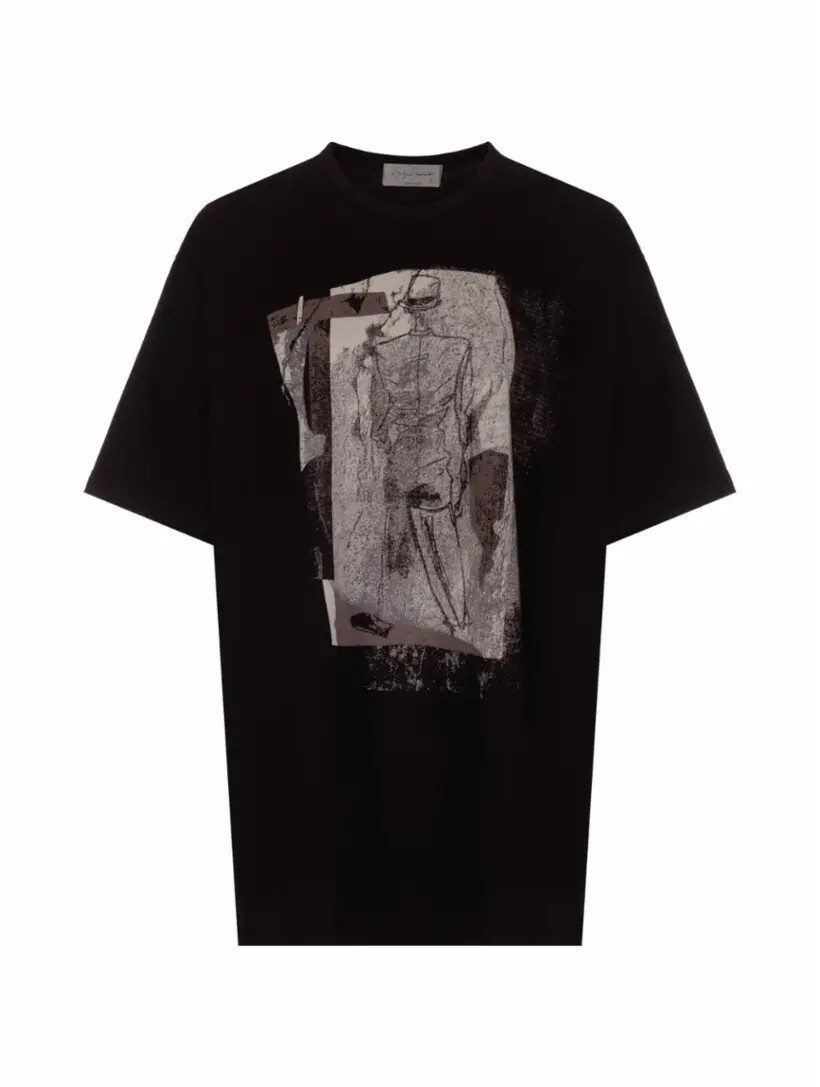 

Хлопковая футболка с принтом Yohji Yamamoto