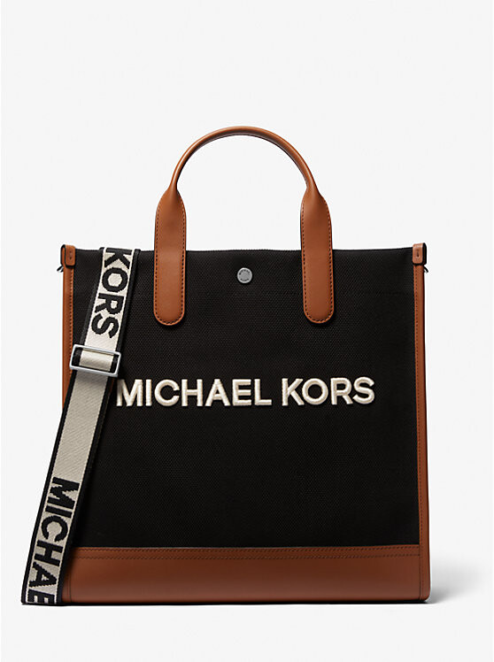 

Сумка-тоут Michael Kors Mens Brooklyn Slim Cotton Canvas, черный