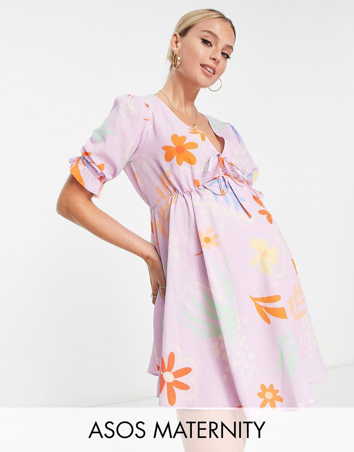 

Сиреневое платье мини с цветочным принтом ASOS DESIGN Maternity Maternity