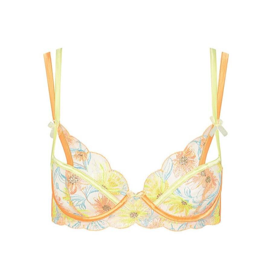 

Бюстгальтер на косточках с вышивкой For Love & Lemons Waterlilly, оранжевый