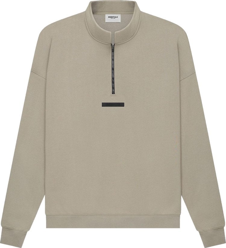 Толстовка Fear of God Essentials Mockneck Half Zip 'Moss', зеленый - фото