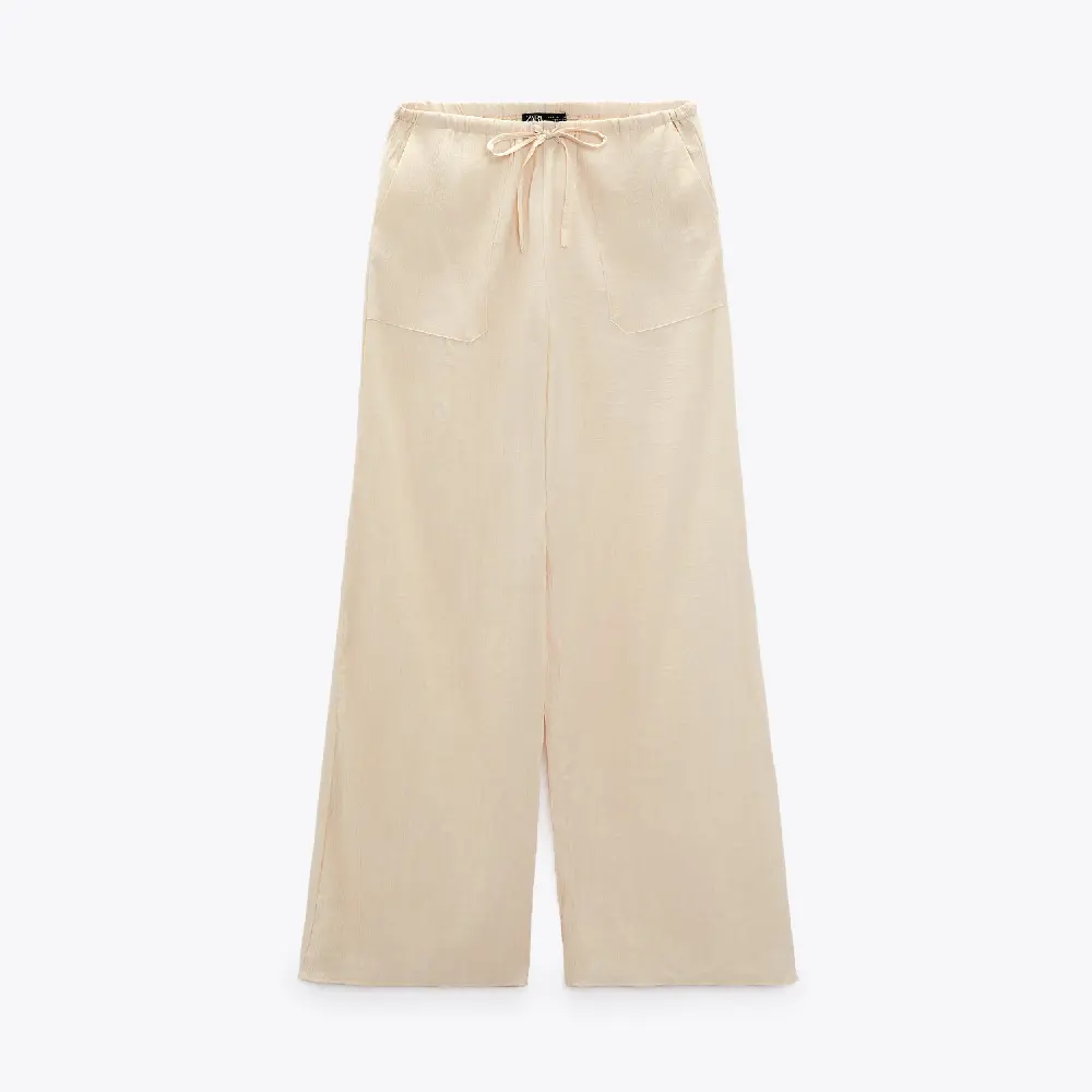 

Брюки Zara Full Length, кремовый, Бежевый