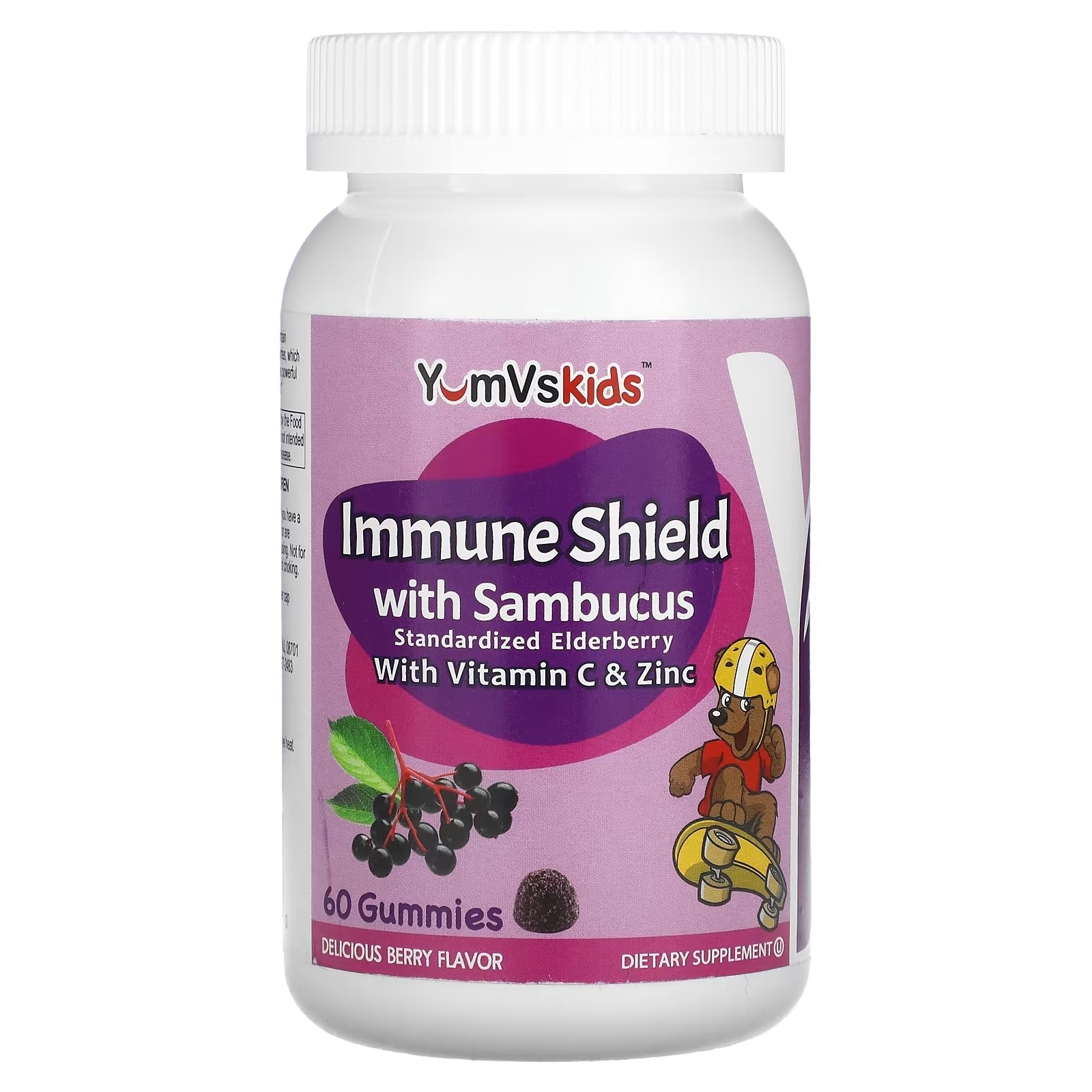 Иммунная Защита с Бузиной YumV's, ягодный вкус, 60 желейных таблеток yumv s витамин d ягодный вкус 5000 ме 60 желейных таблеток