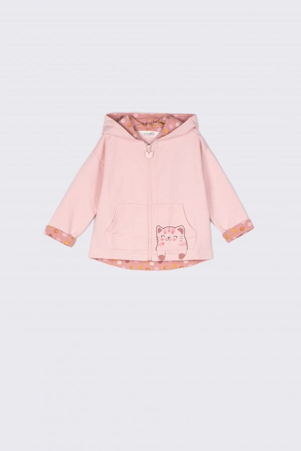 

Толстовка на молнии Coccodrillo розовая толстовка с декоративными ушками