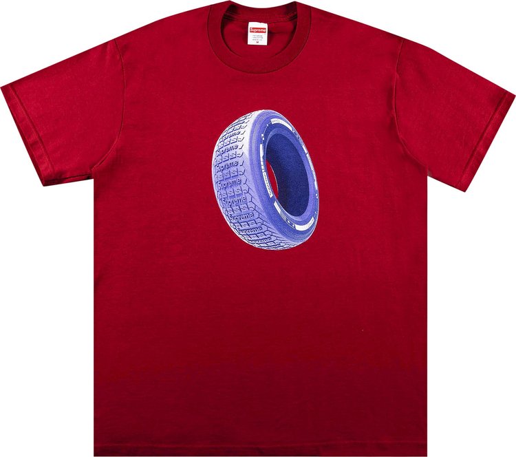 Футболка Supreme Tire Tee 'Cardinal', красный футболка supreme tire tee cardinal красный