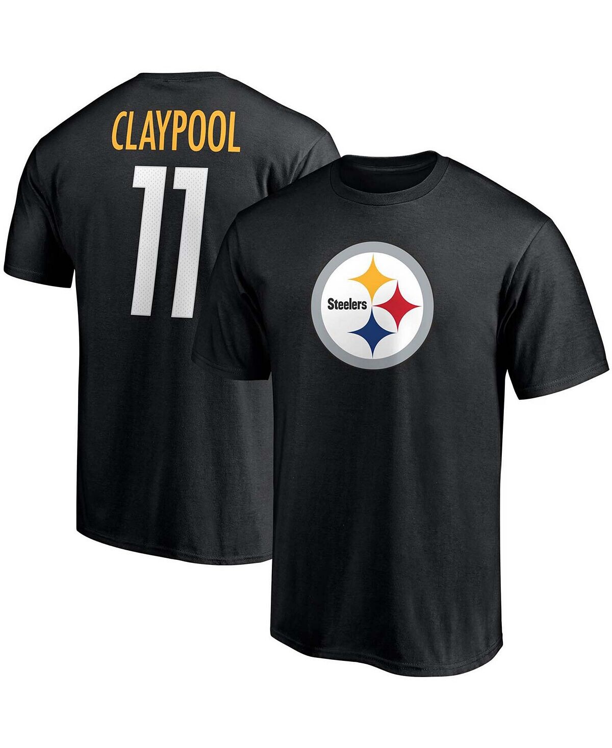 

Мужская футболка chase claypool black pittsburgh steelers player icon с именем и номером Fanatics, черный