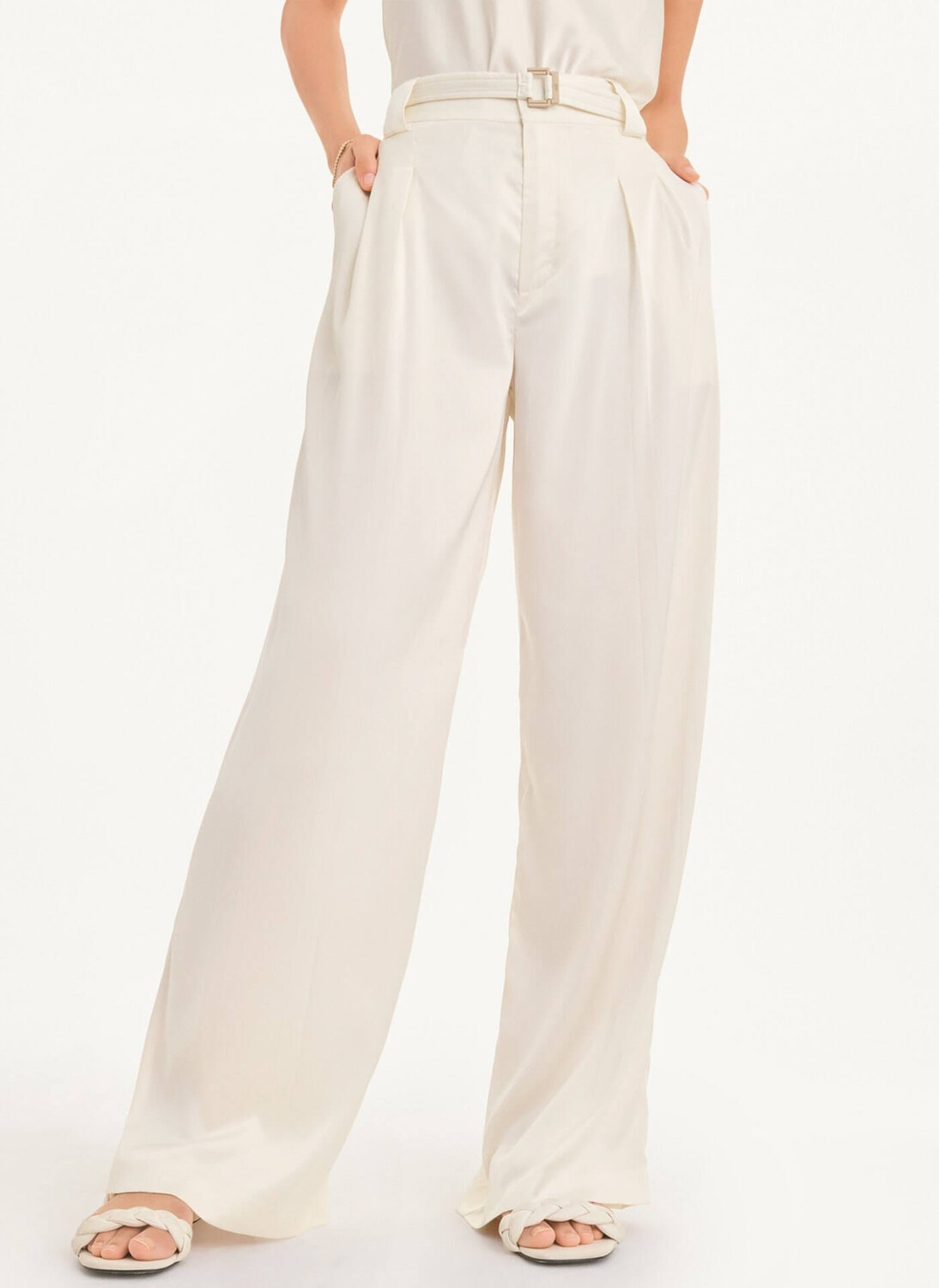 

Брюки DKNY Wide Leg, кремовый