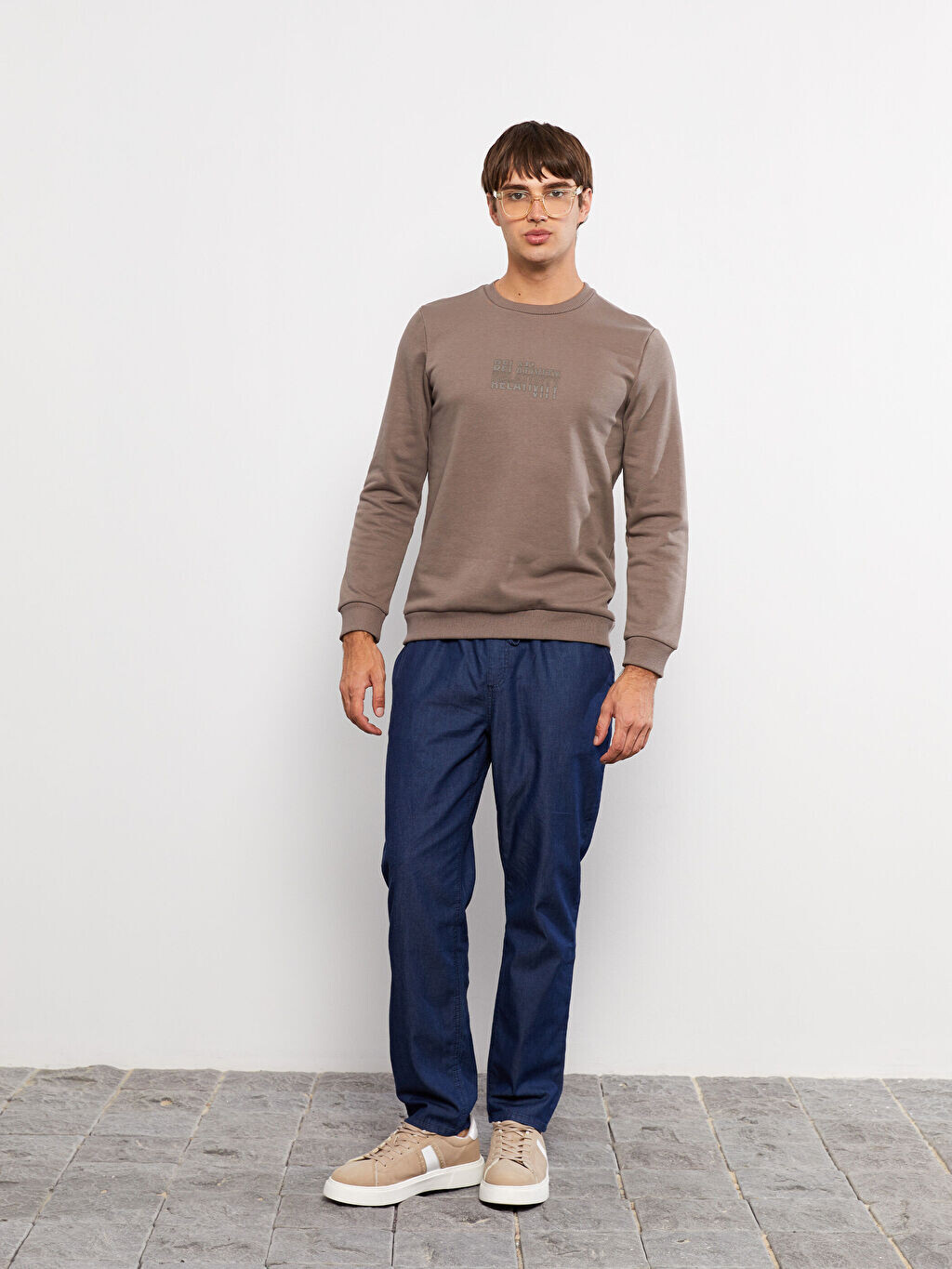 

Мужская толстовка с круглым вырезом и длинными рукавами LCW Casual