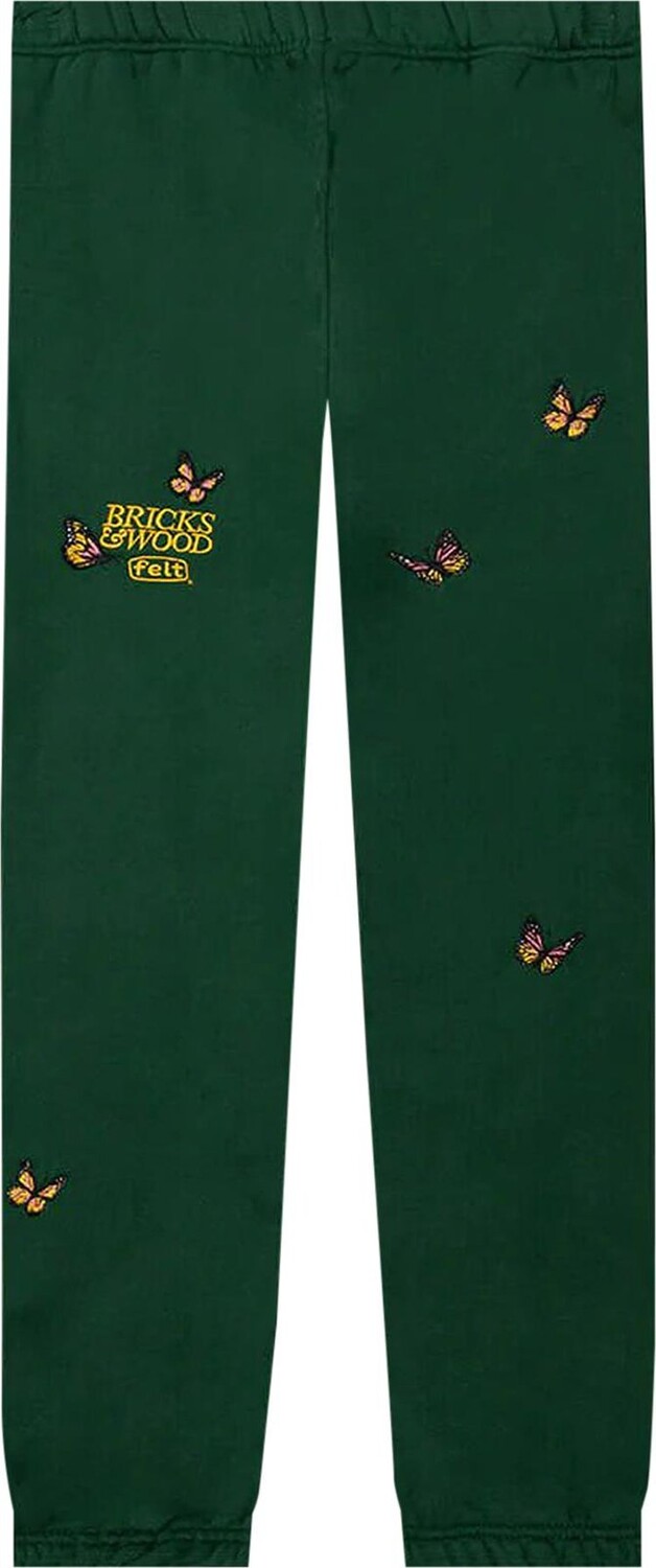 

Спортивные брюки Bricks & Wood x Felt Butterfly Sweatpants 'Forest Green', зеленый