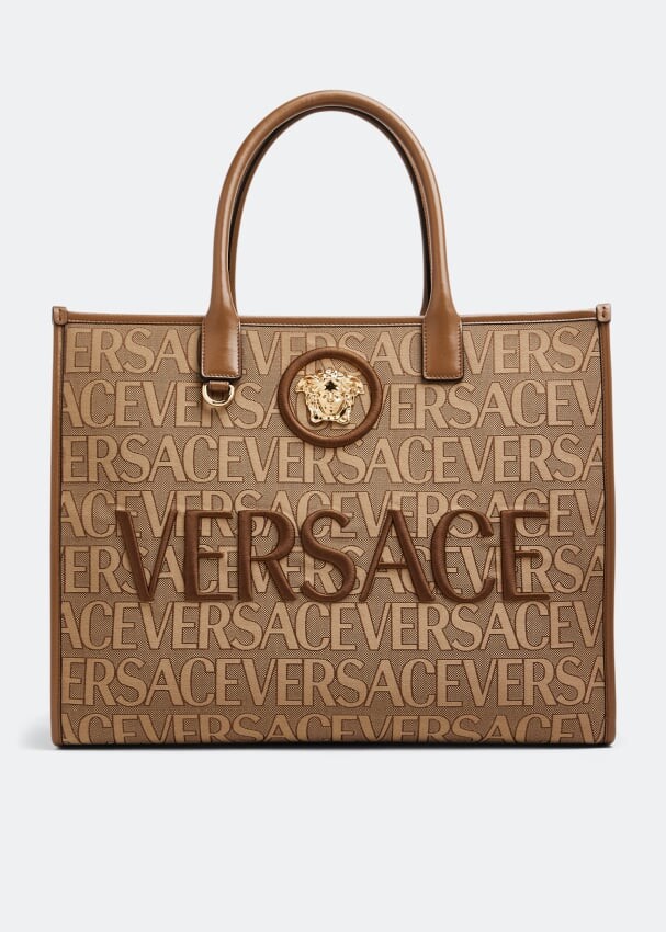 

Сумка-тоут VERSACE La Medusa canvas tote bag, коричневый