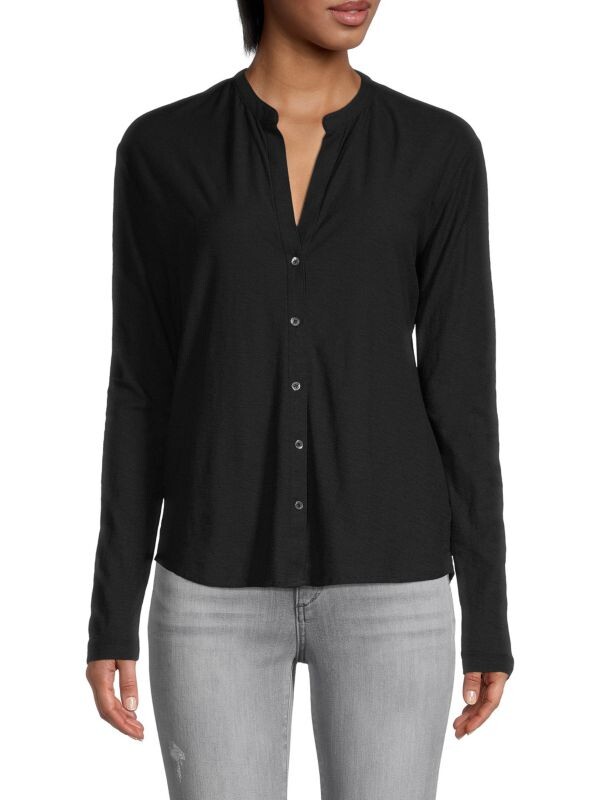 

Топ с длинными рукавами из смеси модала James Perse Black