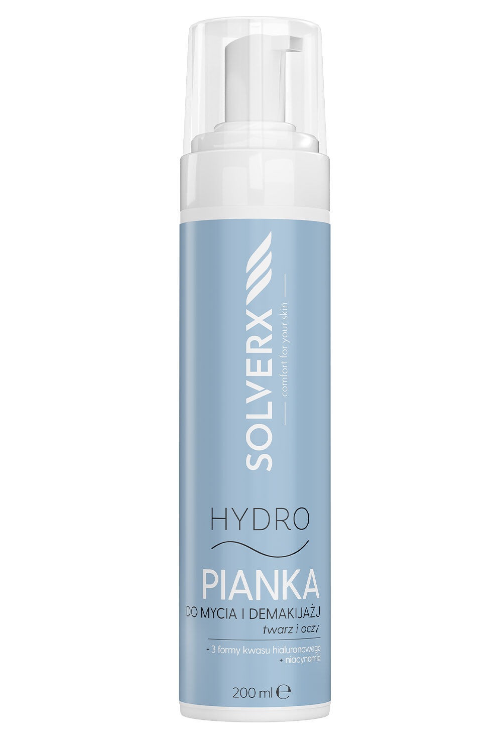 Пенка для очищения лица и снятия макияжа Solverx Hydro, 200 мл
