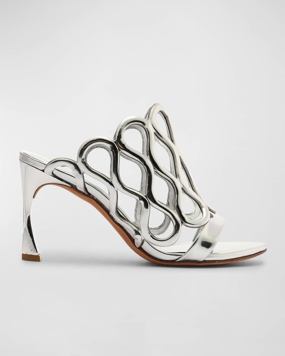 

Металлические шлепанцы Matilda Caged с эффектом металлик Alexandre Birman
