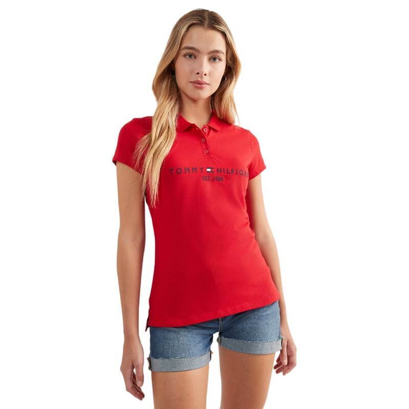 

Футболка Tommy Hilfiger Slim Fit Logo Polo, красный