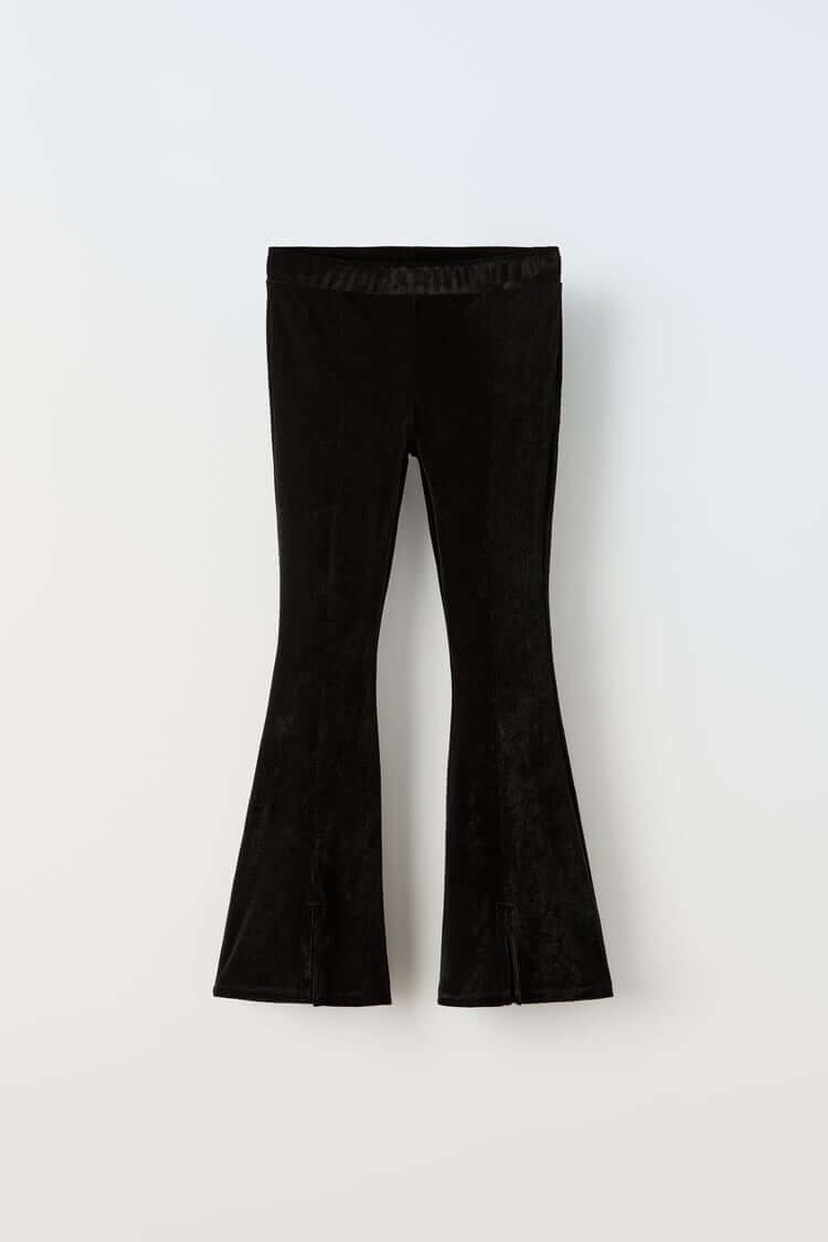 

Брюки для девочки Zara Velvet Flare, черный