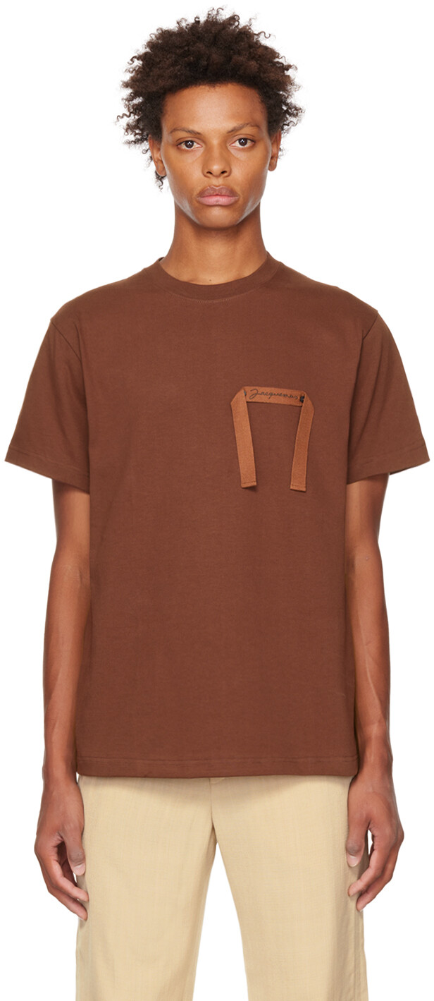 

Коричневый Le Papier 'Le T-Shirt Футболка Gros Grain' Jacquemus