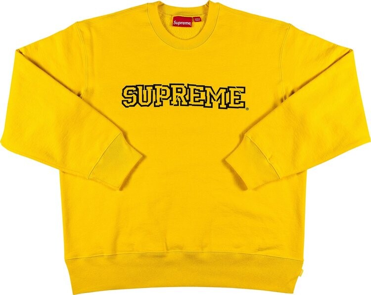 Толстовка Supreme Shattered Logo Crewneck 'Yellow', желтый толстовка supreme shattered logo crewneck purple фиолетовый